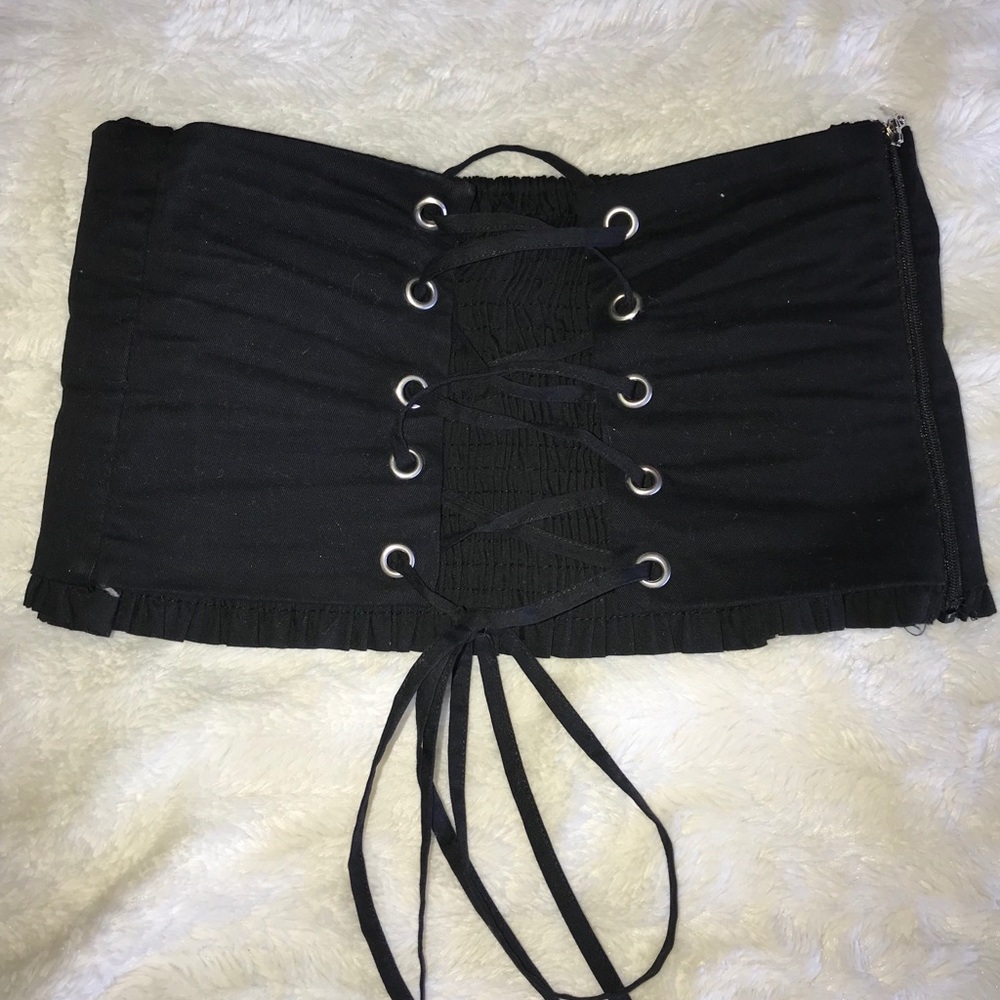 Zara Black Lace Up Corset